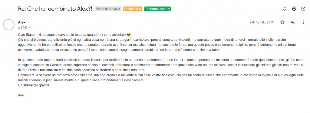 Alex Tolomeo su BAR WARS - Febbraio 2022 (privacy)